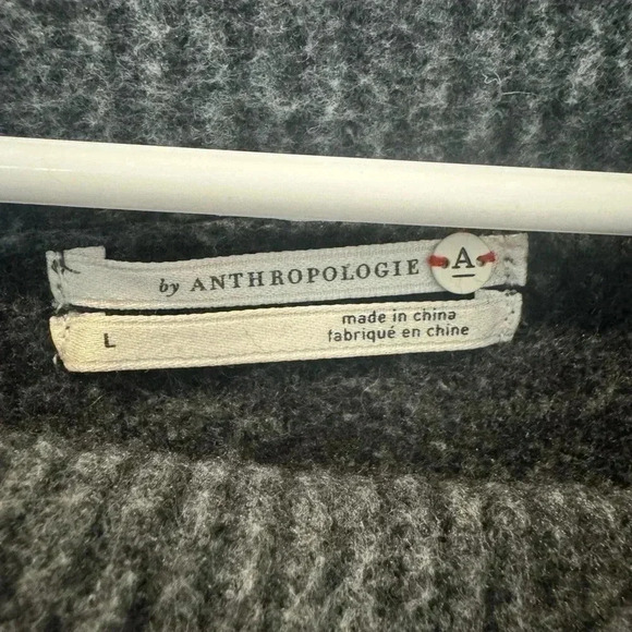 Anthropologie Emmy Cowl Neck Leopard Print Charcoal Gray Sweater - Picture 4 of 7